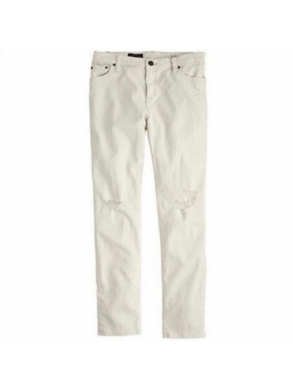 J.Crew Cropped Vintage Straight Distressed Ivory Jeans Women’s Size 31